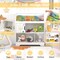 Costway Toy Storage Organizer 3-In-1 Kids Toy Shelf with Book Shelf, Storage Cabinet White/Blue